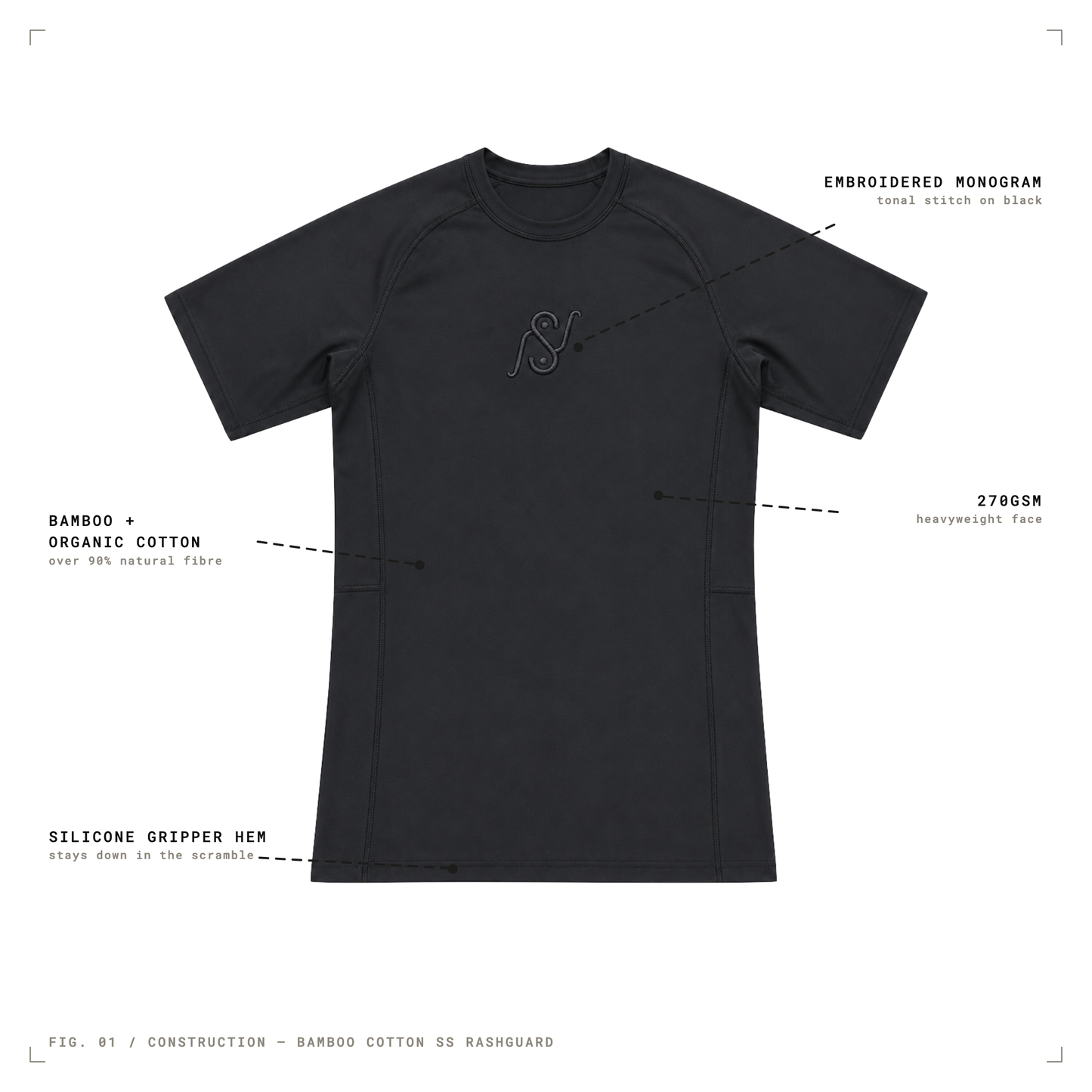 V1 Bamboo + Cotton Rashguard - Short Sleeve